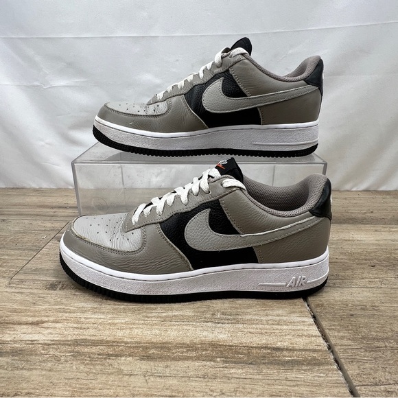 Nike Air Force 1 Low Leather Grey Black White Cobblestone Classic ‎ size 9 - Picture 3 of 12
